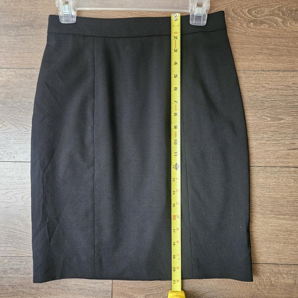 Club Monaco Women's Italian Tropical Wool Black Minimalist Pencil Skirt Size 2 - Picture 12 of 12